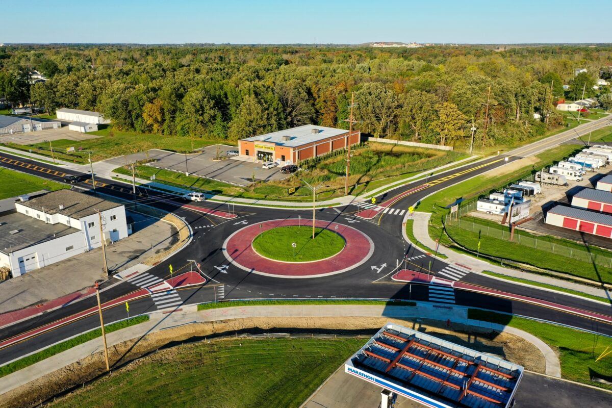 Cleveland and Ottawa Intersection Roundabout Aerial View
