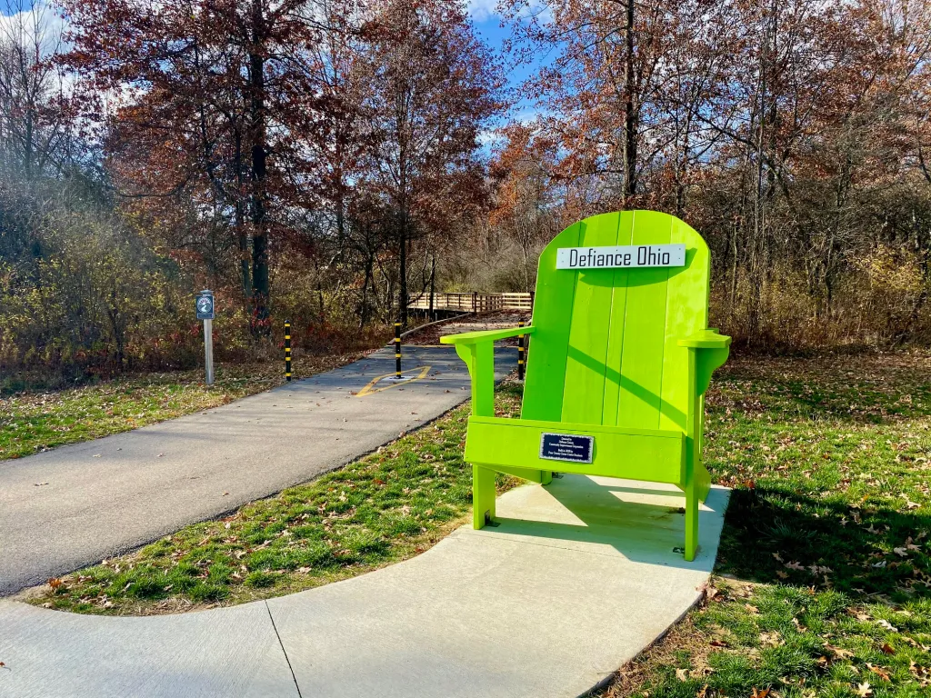 Defiance, Ohio Oversized Chair Along Reservoir Walkway