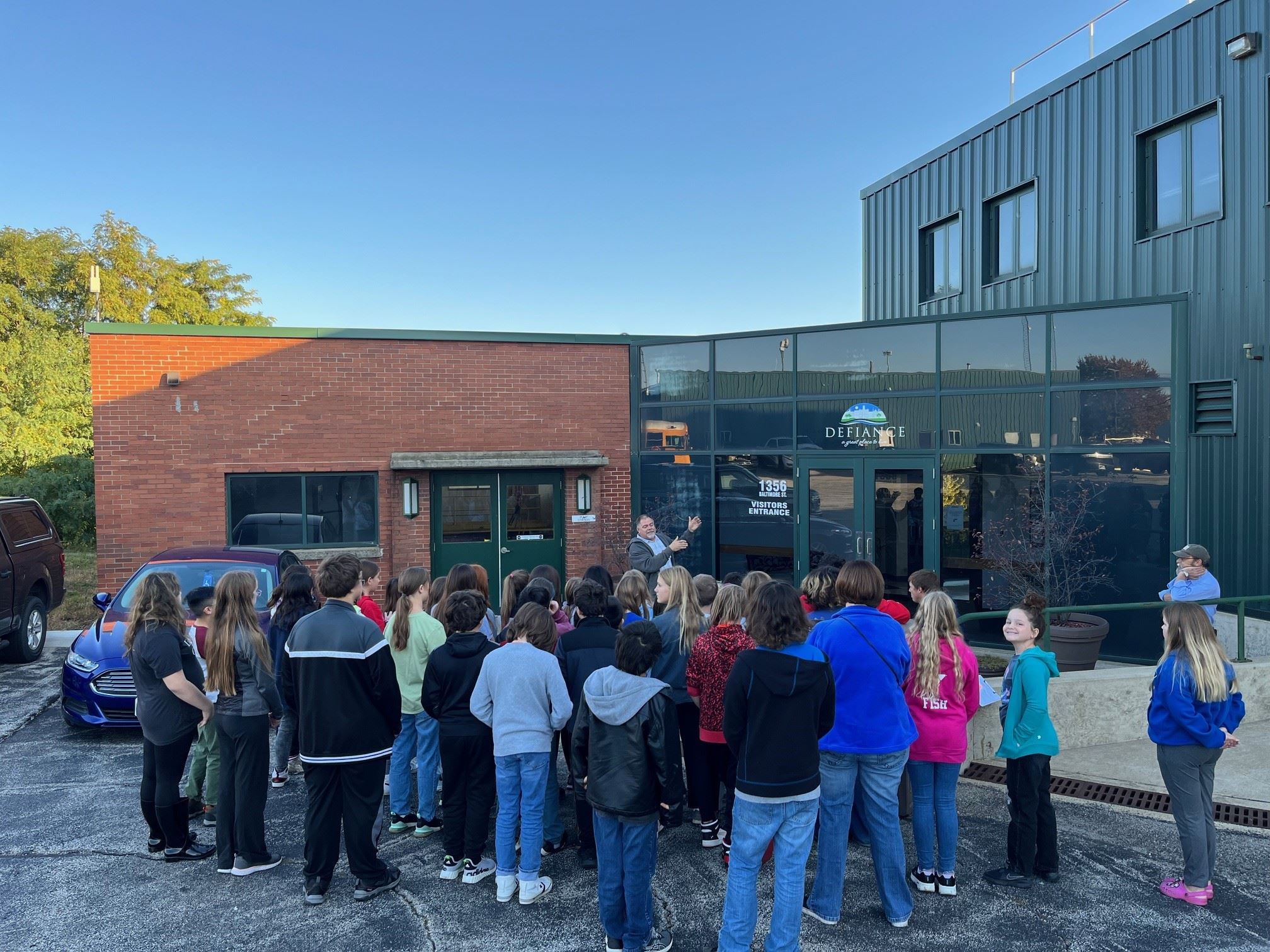 Water Treatment Plant tour picture, DHS 6th grade students, touring water process