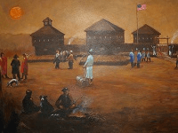 Louis Simonis - A Morning at Fort Defiance - Painting